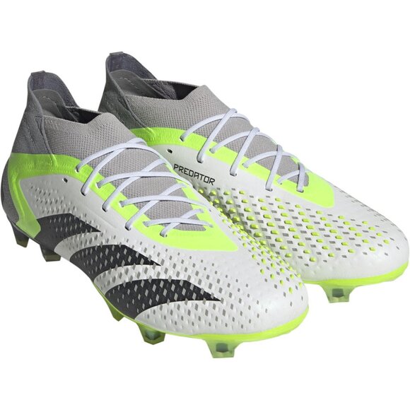 adidas Men’s PREDATOR ACCURACY.1 FG Soccer Cleats White/Green GZ0035 - Picture 8 of 16